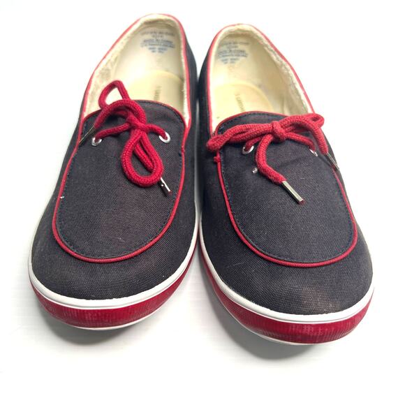 Grasshoppers Westwind Retro Navy Blue Red Canvas Slip On Loafers Size 9.5 Wide - Picture 5 of 9
